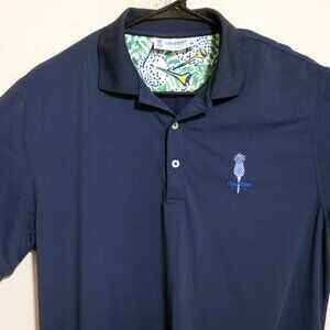 Chubbies Shirt Mens Large Short Sleeve Golf Performance Polo Navy Blue